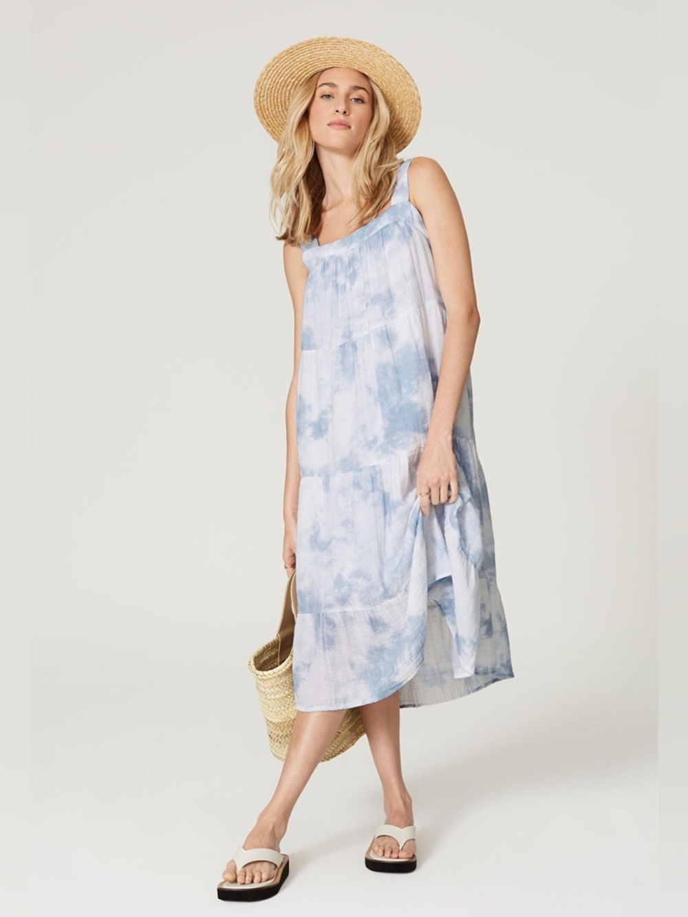 Rails Amaya Cloud Print Cotton Midi Dress Extra Small